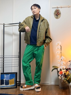 「アイテム（ブルゾン）」を使った、まっちゃんさん（メンズ・183cm・40代）の秋コーディネート