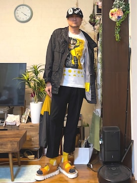 「アイテム（帽子）」を使った、まっちゃんさん（メンズ・183cm）の夏コーディネート