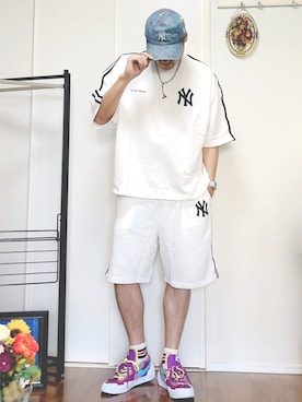 「アイテム（スニーカー）」を使った、まっちゃんさん（メンズ・183cm・40代）の夏コーディネート