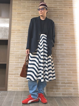 「アイテム（スカート）」を使った、まっちゃんさん（メンズ・183cm）の春コーディネート