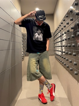 「アイテム（キャップ）」を使った、まっちゃんさん（メンズ・183cm・40代）の夏コーディネート