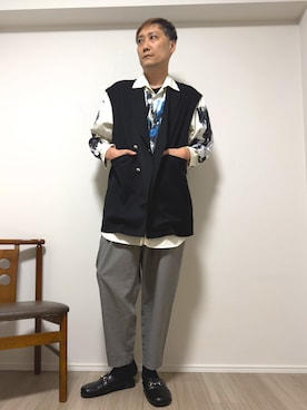 「HARE（ハレ）のアイテム」を使った、まっちゃんさん（メンズ・183cm）の秋コーディネート