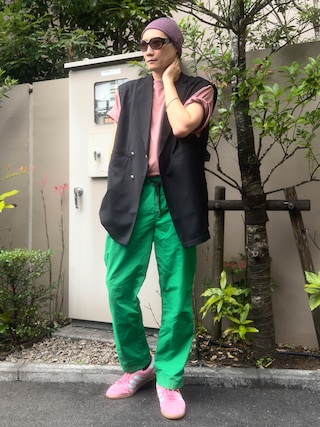 「seyto(セイト)のOversized double tailored vest / オーバーサイズダブルテーラードベスト(ベスト)」を使った、まっちゃんさん(メンズ・183cm)の秋コーディネート