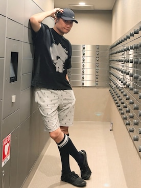 「アイテム（キャップ）」を使った、まっちゃんさん（メンズ・183cm・40代）の夏コーディネート