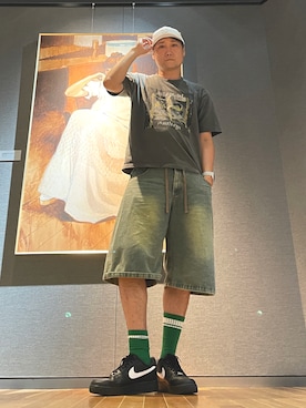 「アイテム（キャップ）」を使った、まっちゃんさん（メンズ・183cm）の秋コーディネート
