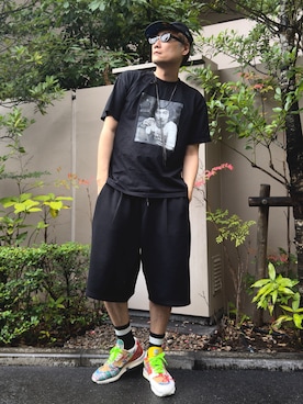 「アイテム（キャップ）」を使った、まっちゃんさん（メンズ・183cm）の夏コーディネート