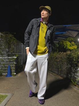 「アイテム（キャップ）」を使った、まっちゃんさん（メンズ・183cm・40代）の秋コーディネート