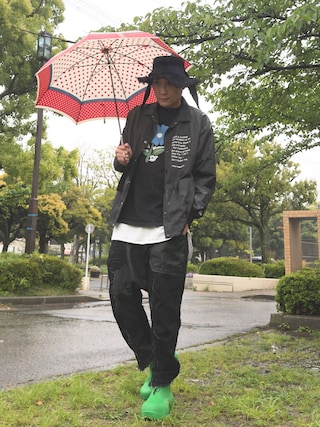 「rehacer（レアセル）のrehacer : Flower`s Joy HW Wide T / フラワーズ ジョイ  ヘビーウェイト ワイド Tシャツ（Tシャツ/カットソー）」を使った、まっちゃんさん（メンズ・183cm）の春コーディネート