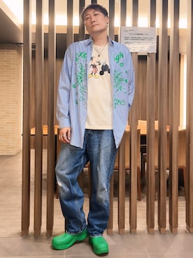 「アイテム（レインシューズ）」を使った、まっちゃんさん（メンズ・183cm）の秋コーディネート