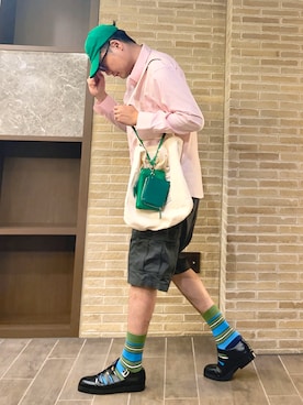 「epnok（エプノック）のアイテム」を使った、まっちゃんさん（骨格ナチュラル・メンズ・183cm）の夏コーディネート