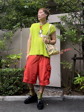 「HARE（ハレ）のアイテム」を使った、まっちゃんさん（メンズ・183cm）の夏コーディネート