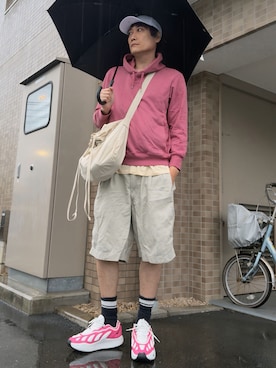 「アイテム（パーカー）」を使った、まっちゃんさん（メンズ・183cm）の春コーディネート