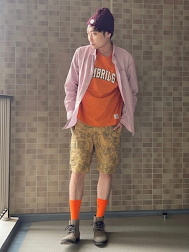 「UNIVERSAL LANGUAGE（ユニバーサルランゲージ）のアイテム（パンツ）」を使った、まっちゃんさん（メンズ・183cm）の秋コーディネート