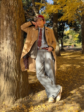 「アイテム（フォーマルスーツ/小物）」を使った、まっちゃんさん（メンズ・183cm）の秋コーディネート