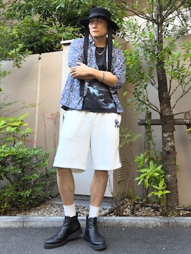 「アイテム（セットアップ）」を使った、まっちゃんさん（メンズ・183cm）の夏コーディネート