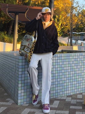 「アイテム（カバーオール）」を使った、まっちゃんさん（メンズ・183cm）の秋コーディネート