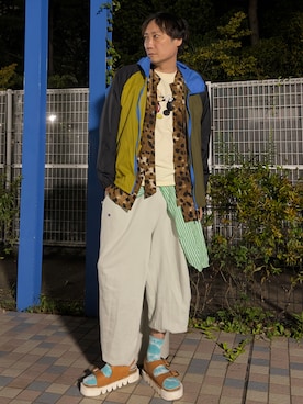 「アイテム（レッグウェア）」を使った、まっちゃんさん（メンズ・183cm）の秋コーディネート