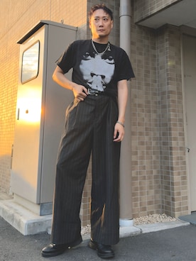 「Levi's（リーバイス）のアイテム（ベルト）」を使った、まっちゃんさん（メンズ・183cm）の春コーディネート