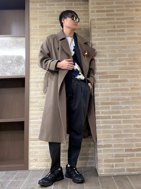 「HARE（ハレ）のアイテム（トップス）」を使った、まっちゃんさん（メンズ・183cm）の冬コーディネート