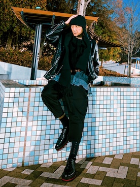 「アイテム（帽子）」を使った、まっちゃんさん（メンズ・183cm・40代）の冬コーディネート