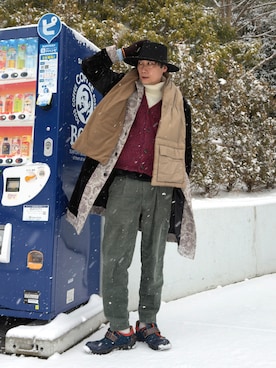 「HARE（ハレ）のアイテム」を使った、まっちゃんさん（メンズ・183cm）の冬コーディネート