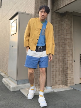 「LEVENDIS（レベンディス）のデザイン ソックス　ユニセックス【23～27.5㎝対応）】（ソックス/靴下、その他）」を使った、まっちゃんさん（メンズ・183cm）の春コーディネート