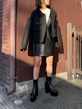「EVRIS（エヴリス）のアイテム（ブルゾン）」を使った、yunaさん（レディース・150cm）の秋コーディネート