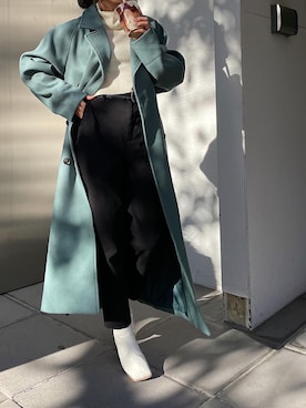 「EVRIS（エヴリス）のアイテム（チェスターコート）」を使った、yunaさん（レディース・150cm）の冬コーディネート
