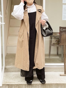 「トレンチ」｜「アイテム（その他）」を使った、sayaさん（レディース・156cm）の春コーディネート