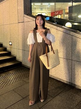 「アイテム（オールインワン・サロペット）」を使った、sayaさん（レディース・156cm）の夏コーディネート