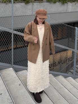 「アイテム（キャスケット）」を使った、sayaさん（レディース・156cm）の秋コーディネート