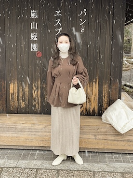 「チュニック」｜「アイテム（その他）」を使った、sayaさん（レディース・156cm）の冬コーディネート