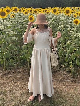 「SENSE OF PLACE by URBAN RESEARCH（センスオブプレイスバイアーバンリサーチ）のアイテム（サンダル）」を使った、sayaさん（レディース・156cm）の夏コーディネート