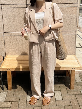 「I_am（アイアム）のアイテム（バッグ）」を使った、sayaさん（レディース・156cm）の夏コーディネート