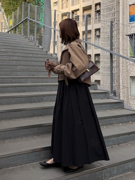 「アイテム（バレエシューズ）」を使った、sayaさん（レディース・156cm）の秋コーディネート