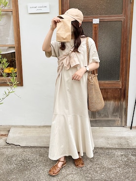 「I_am（アイアム）のアイテム（バッグ）」を使った、sayaさん（レディース・156cm）の夏コーディネート