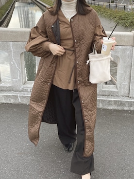 「I_am（アイアム）のアイテム（ジャケット/アウター）」を使った、sayaさん（レディース・156cm）の冬コーディネート