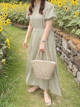 「ひまわり畑」｜「アイテム（その他）」を使った、sayaさん（レディース・156cm）の夏コーディネート