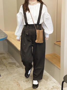 「AmbreNeige」｜「アイテム（パンツ）」を使った、sayaさん（レディース・156cm）の春コーディネート