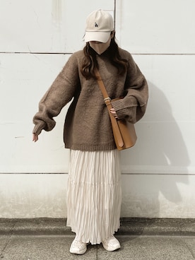 「DHOLIC（ディーホリック）のアイテム（キャップ）」を使った、sayaさん（レディース・156cm）の秋コーディネート