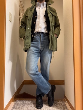 「アイテム（ミリタリージャケット）」を使った、tjさん（メンズ・168cm）の秋コーディネート