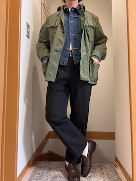 「アイテム（ローファー）」を使った、tjさん（メンズ・168cm）の秋コーディネート