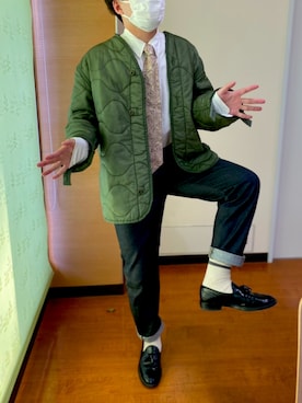 「綺麗めコーデ」｜「アイテム（ミリタリージャケット）」を使った、まさみち。さん（メンズ・170cm）の秋コーディネート