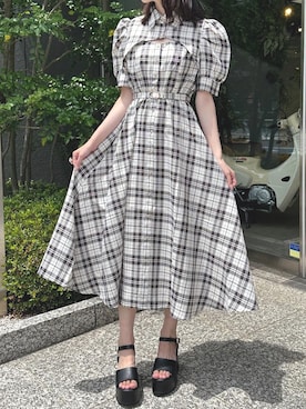 「abc une face（アーベーセーアンフェイス）のアイテム（ワンピース/ドレス）」を使った、kyokaさん（レディース・167cm）の夏コーディネート