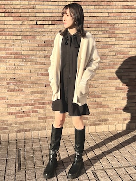 「one way（ワンウェイ）のアイテム（ワンピース/ドレス）」を使った、kyokaさん（レディース・167cm）の冬コーディネート
