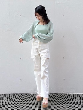 「one way（ワンウェイ）のアイテム（パンツ）」を使った、kyokaさん（レディース・167cm）の春コーディネート