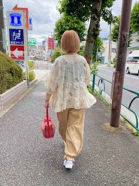 「アイテム（トートバッグ）」を使った、アカミ(akamie)さん（レディース・156cm・30代）の夏コーディネート