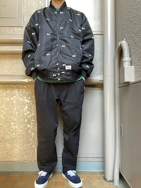 「WTAPS（ダブルタップス）のアイテム（ブルゾン）」を使った、Uskさん（メンズ・175cm）の春コーディネート