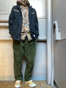 「WTAPS（ダブルタップス）のアイテム（スラックス）」を使った、Uskさん（メンズ・175cm）の冬コーディネート