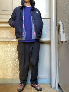 「アイテム（マウンテンパーカー）」を使った、Uskさん（メンズ・175cm）の冬コーディネート